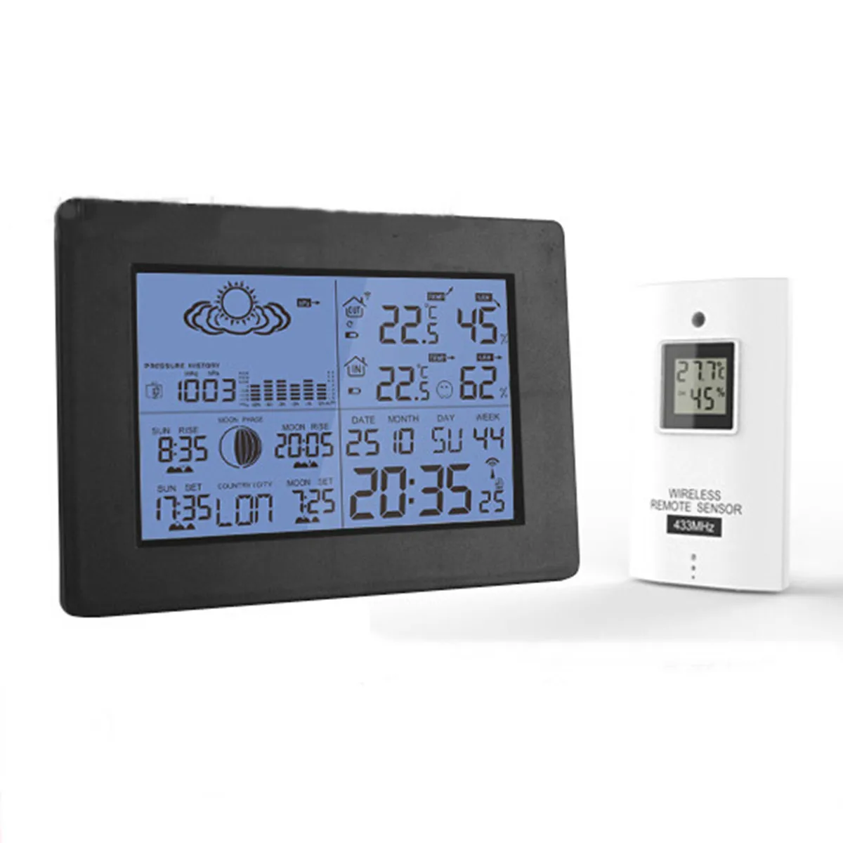 

Weather Station Wireless Digital Color Forecast Alarm Indoor Outdoor Electronic Thermometer Hygrometer Sensor Backlight Clock