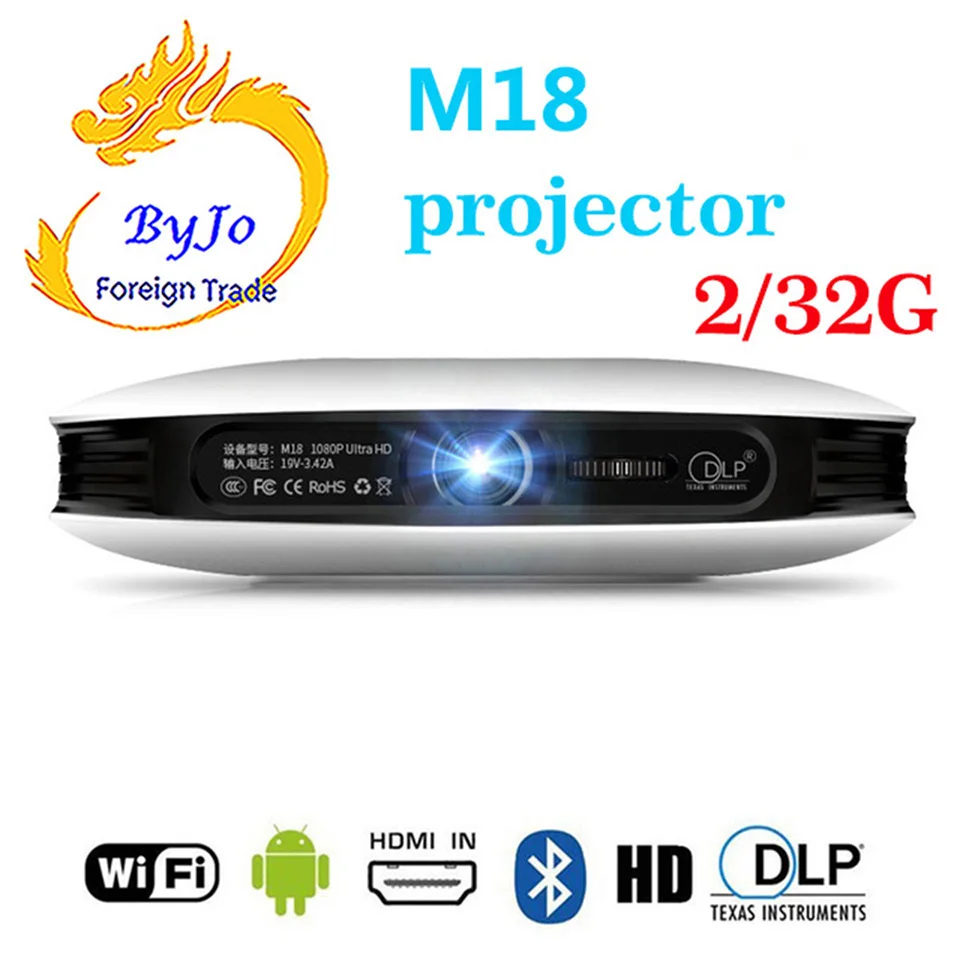 ByJoTeCH M18 projector 3D 1080P 2G 32G Android WIFI 4K Home Theater Cinema Proyector Beamer AirPlay Miracast Built-in battery ByJoTeCH M18 projector 3D 1080P 2G 32G Android WIFI 4K Home Theater Cinema Proyector Beamer AirPlay Miracast Built-in battery