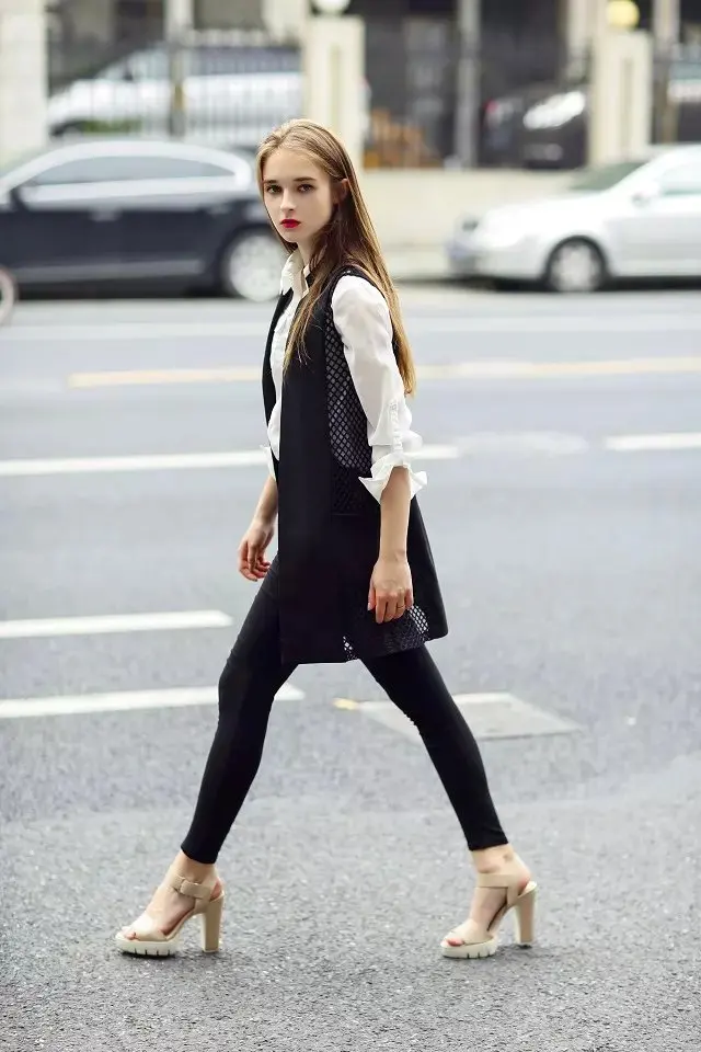 black vest womens outfit