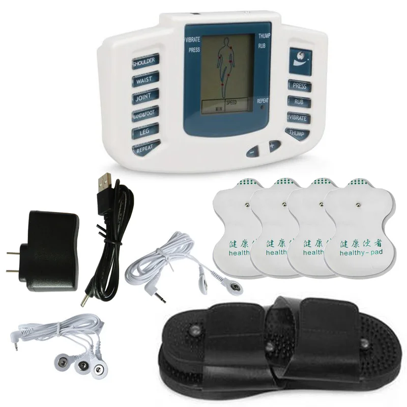 New 4 Electrode Pads with Therapy Slipper Pulse TENS Acupuncture