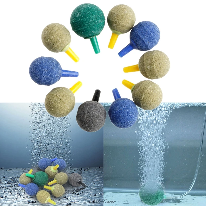 

10Pcs/Set Aquarium Pond Cylinder Bubble Air Stone Fish Tank Aeration Aerator Diffuser Random Color