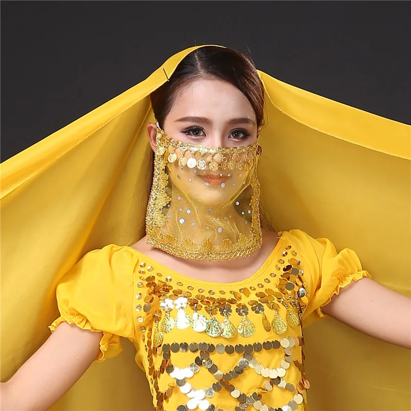 

Belly Dance Veil Accessories New Indian Dance Dangling Bright Yarn Dance Performance High Quality 8 Color Elastic Thin Veil