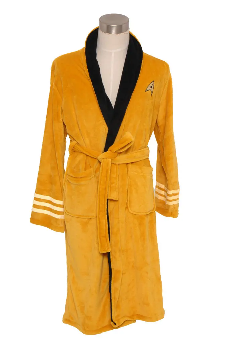 2016 Adult Star Trek Captain Kirk Fleece Robe Bathrobe Cosplay Costume