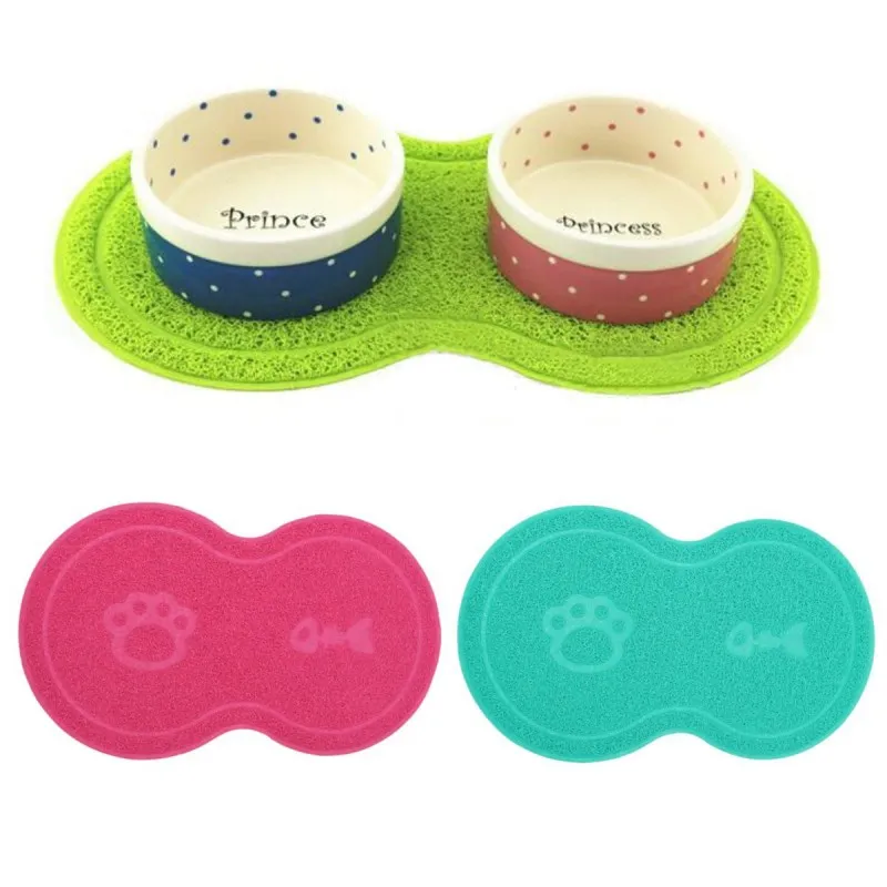 PVC font b Pet b font Dog Puppy Cat Feeding Mat Pad Cute Bed Dish Bowl