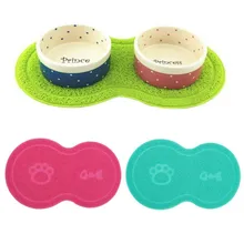 PVC font b Pet b font Dog Puppy Cat Feeding Mat Pad Cute Bed Dish Bowl