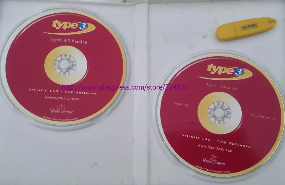 

type3 4.3 version with Dongle artist CAD CAM software not support wind7 system
