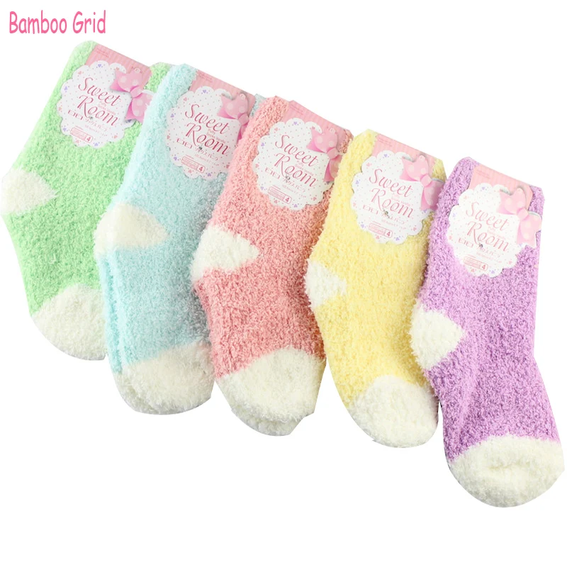 5pairs-1-lot-winter-to-keep-warm-coral-fleece-Fashion-able-sweet-candy-colors-baby-socks