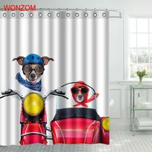 WONZOM Funny Dog Polyester Fabric Shower Curtain SPA Bathroom Decor Waterproof Animal Cortina De Bano With 12 Hooks Gift 2017