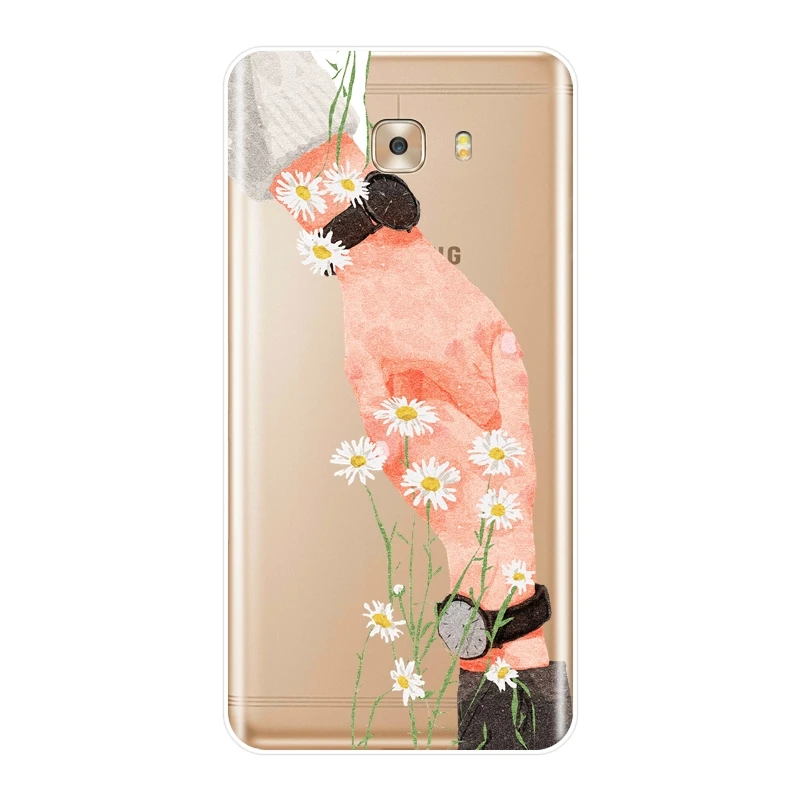 Чехол для телефона Samsung Galaxy C9 C7 C5 Pro силиконовый мягкий художественный цветок