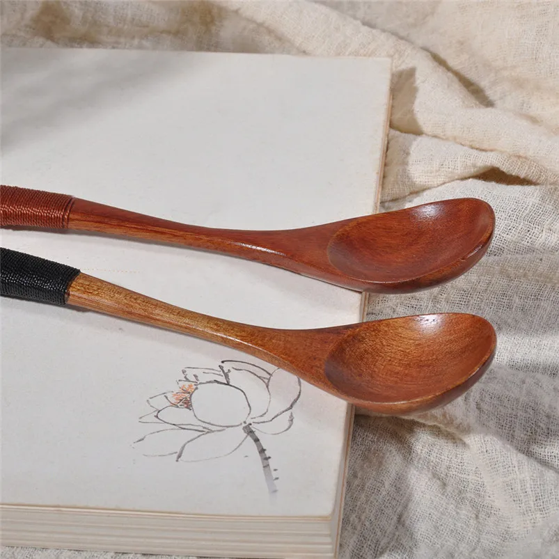 Wooden Spoon Fork Bamboo Kitchen Cooking Utensil Tools Soup-Teaspoon Tableware 2018 New Arrival Hot Sale R09 (9)