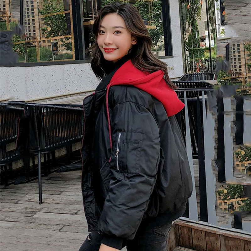 Корейский стиль, модная зимняя женская куртка с капюшоном, двухсторонняя, с хлопковой подкладкой, женская верхняя одежда, парка, Ovesized пальто