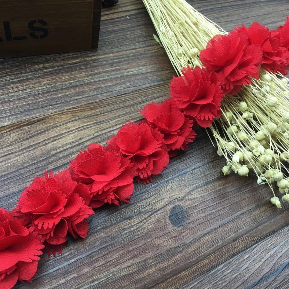 3D Цветочные Патчи Новые 26 шт. 8 листьев Цветы шифон цветы украшения ручной работы аксессуары для одежды ручной работы ткань