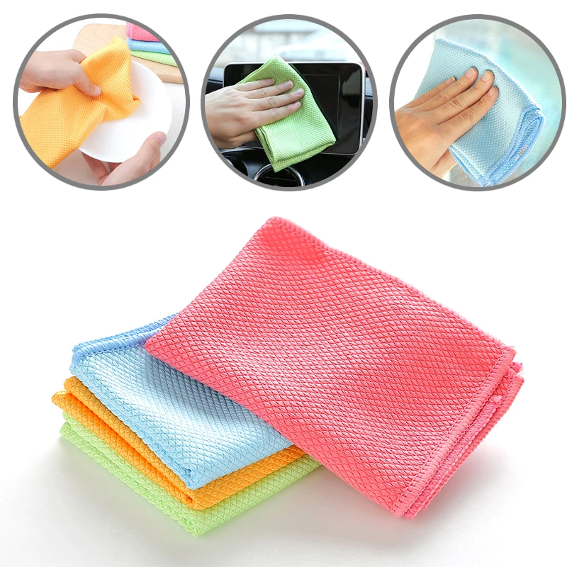 

30*40cm Cleaning Cloths Durable Water Absorbable Wipes Window Glass Tile Wipe Solid Table Towels 3Pcs
