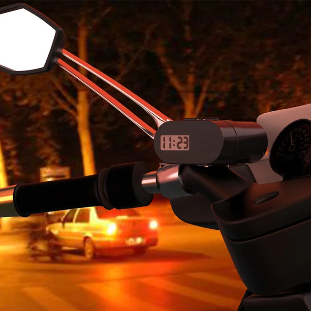 Newest 12V-24V Micro Dual USB Plug Car Motorcycle Cigarette Lighter Socket Car Charger  LED Digital Voltmeter Meter Time display