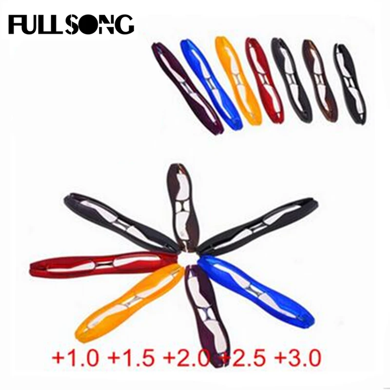 

FULLSONG Folding 360 degree Rotation Reading Eyeglass Light weight Portable Presbyopic Glasses Presbyopia Glasses BlACK RED