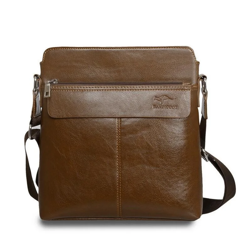 

New Men Bag Letter Printed Leather Messenger Bag Retro Designer Handbag Small Business Briefcase Crossbody Bags For Men