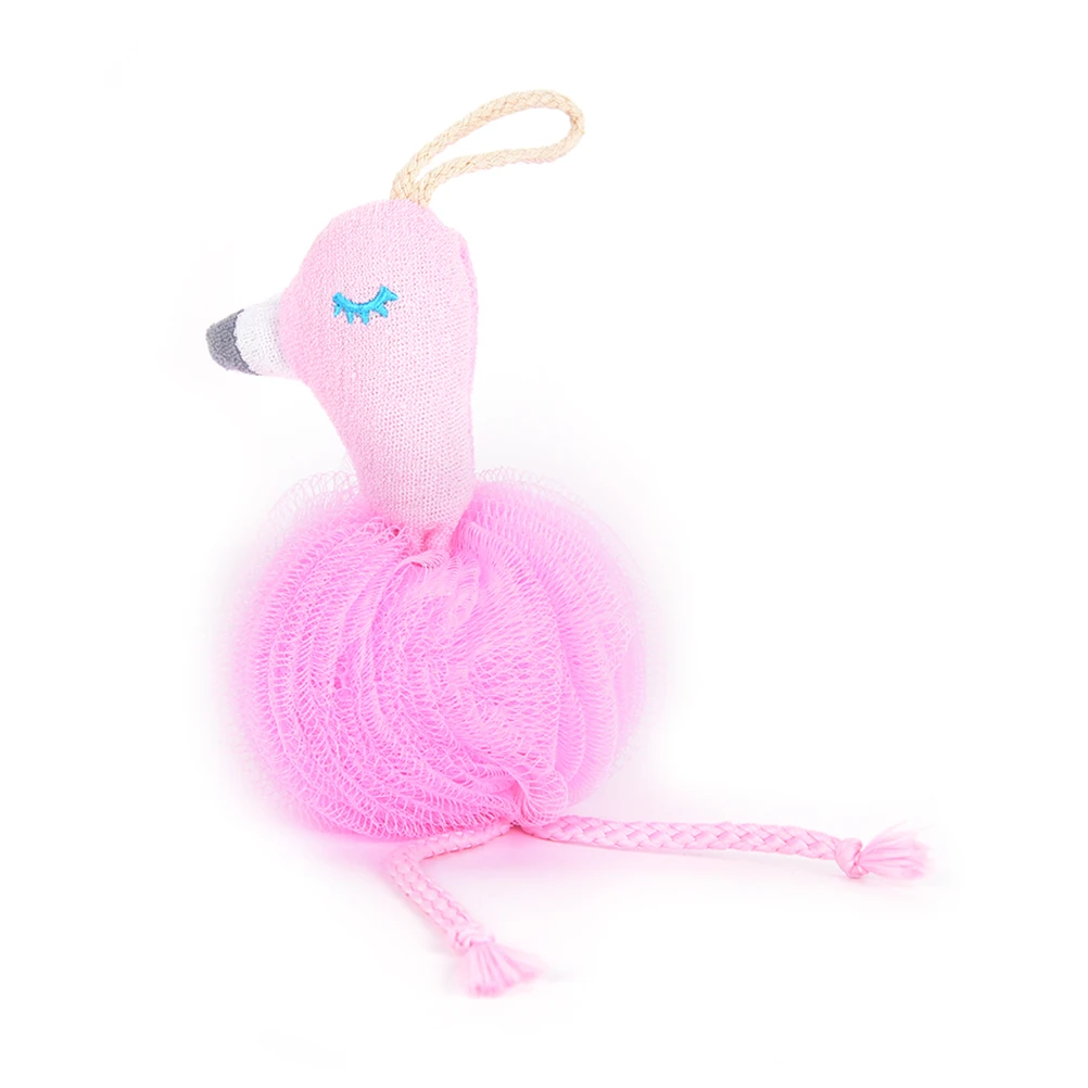 Flamingo Bath Ball Pink Body Cleaning Mesh Shower Wash Product Bathsite Bath Tubs Scrubber Cool Ball Bath Towel
