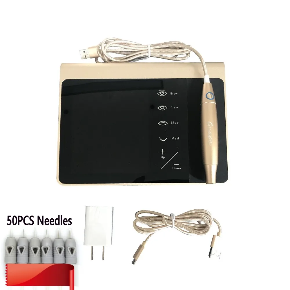 

Touch Screen Rechargeable Battery Permanent makeup Machine Kit for Eyebrow Lip Eyeliner machine with 50pcs Cartridge Neeldes
