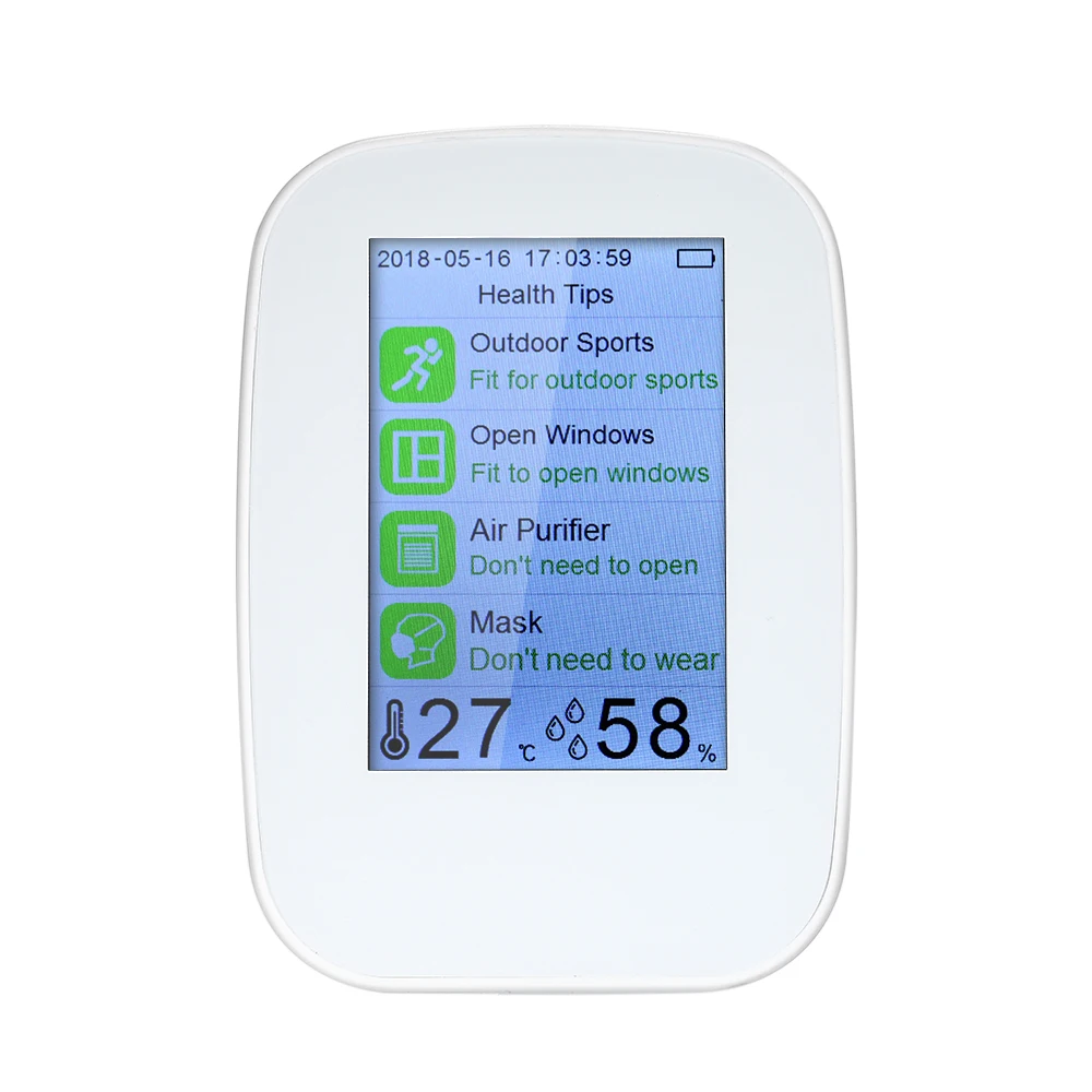 

Air Analyzers Meter Portable Multifunctional Air Quality Detector Indoor/Outdoor HCHO/ TVOC Tester CO2 Meter Monitor Tester