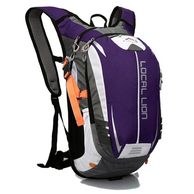 LOCAL LION Outdoor Sport Backpack 18L Breathable Waterproof Bicycle Bag Hiking Climbing Hydration Carrier for Cycling Running - Цвет: purple