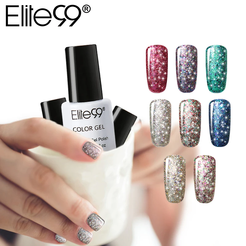 

Elite99 7ml Glitter Colors Starry Gel Nail Polish Diamond Gel Lacquer Soak Off Permanent Shiny Primer Gel Party Varnish