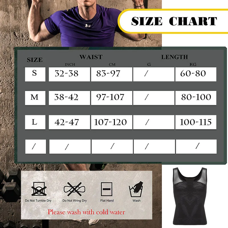 Mens Gynecomastia Vest Chest Compression Correct Posture Male Abdomen Trainer Belly Reduce Fat Slim Fit Body Shaper Tops