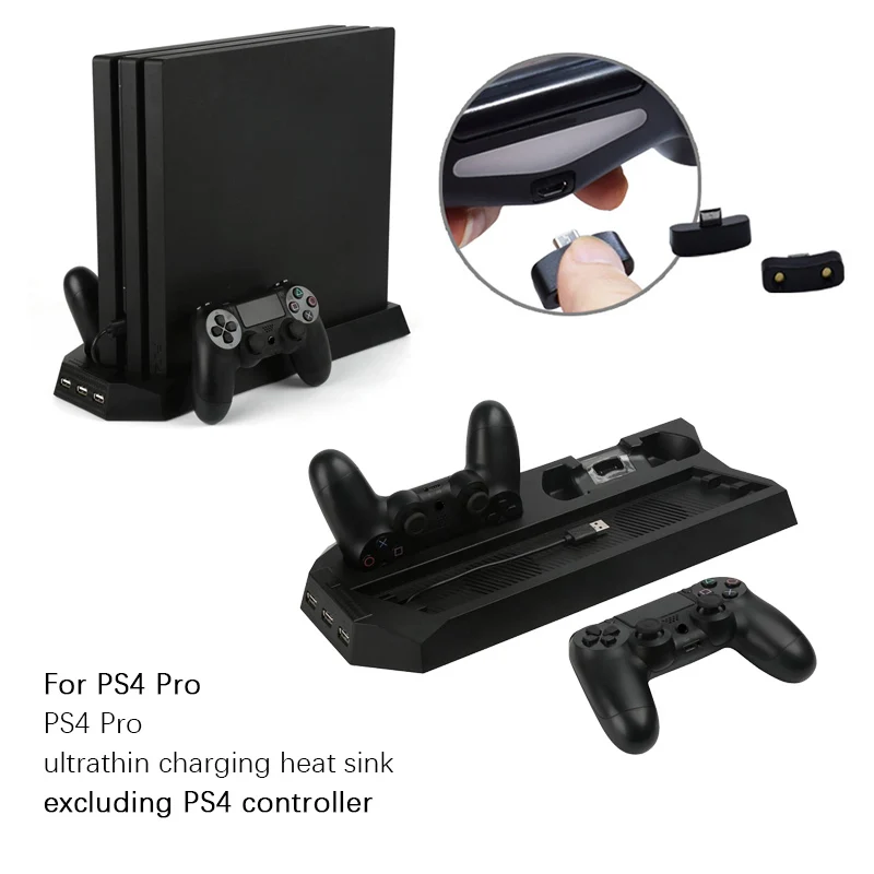 Вертикальная зарядная док станция для PS4 PRO охлаждающий вентилятор двойной