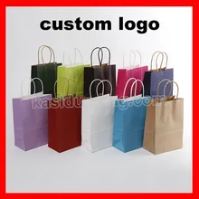500cs/лот) кастомизированная бумага с логотипом Подарочная сумка с ручками
