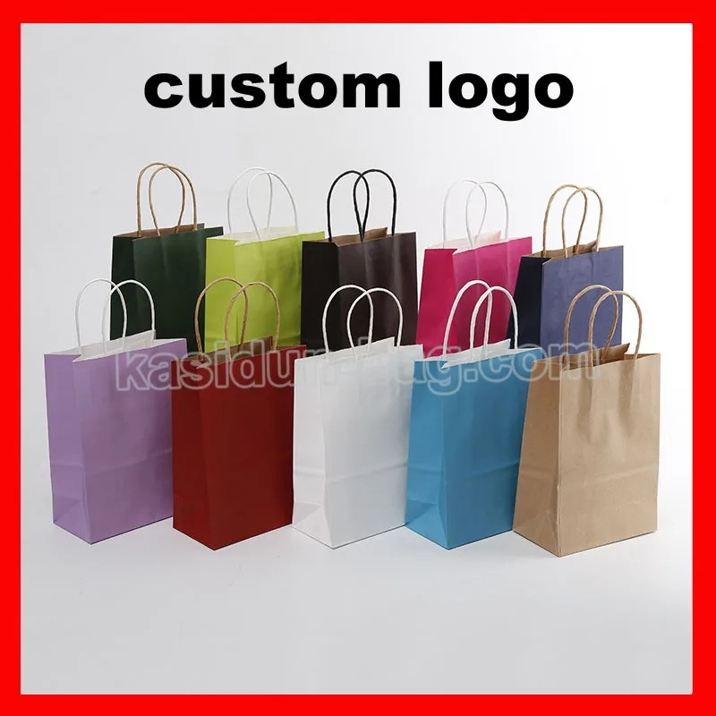 Bolsa de Presente de Papel com Alças Logotipo Personalizado 500cs – Lot