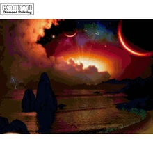 Полный квадратный алмаз 5D DIY Алмазная картина фото на заказ "Закат пейзаж" 3D вышивка крестиком Мозаика Декор