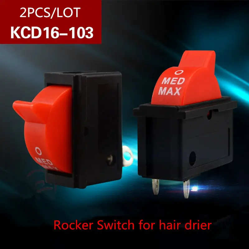 2 шт. кнопочный переключатель SC056 3 Pin 3gear клавишный для выдувания волос 10 А 250 В 1: 5/т