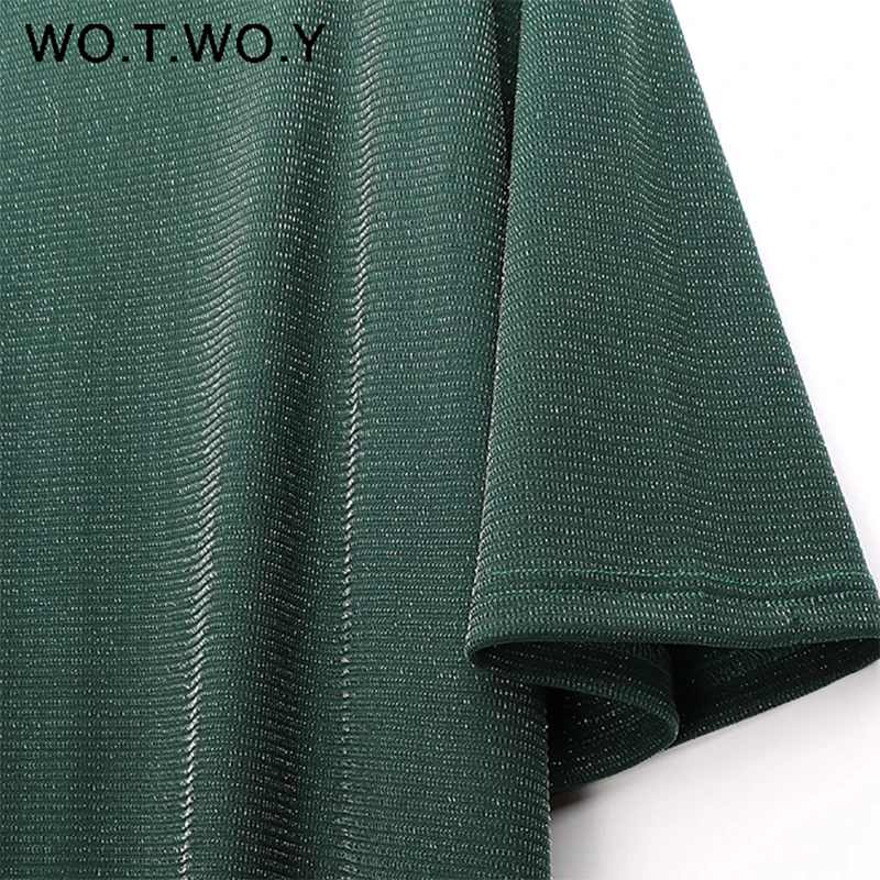 WOTWOY Lurex Sequin Tops Women Summer O-Neck Tee Shirt Women Cotton Short Sleeve Casual T-Shirt Female Solid Shiny T Shirt 2018 WOTWOY Lurex Sequin Tops Women Summer O-Neck Tee Shirt Women Cotton Short Sleeve Casual T-Shirt Female Solid Shiny T Shirt 2018