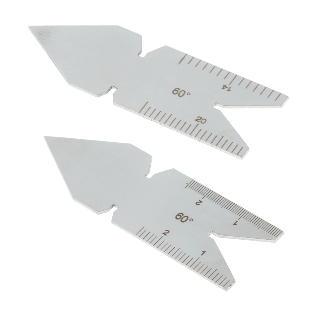 Set Of 2PCS 60 Degree Stainless Steel Fish Center Gauges Inch / Metric