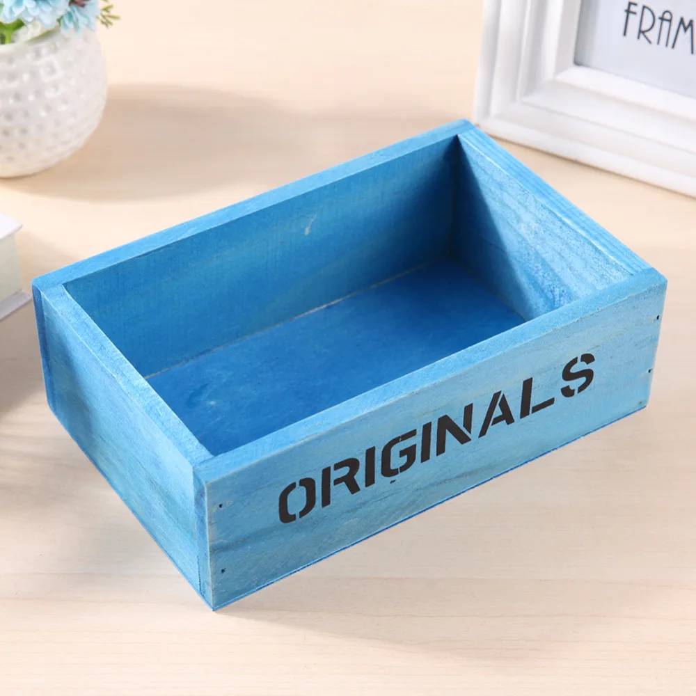 Handmade Antique Wooden Table Sundries Container Cosmetics Storage Box Home Multifunctional Flowerpot Jewelry Holder