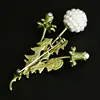 Peinture verte, femme, pissenlit antique, ornements de poitrine, accessoires de vêtements, ornements d'épingles, broches ► Photo 2/3