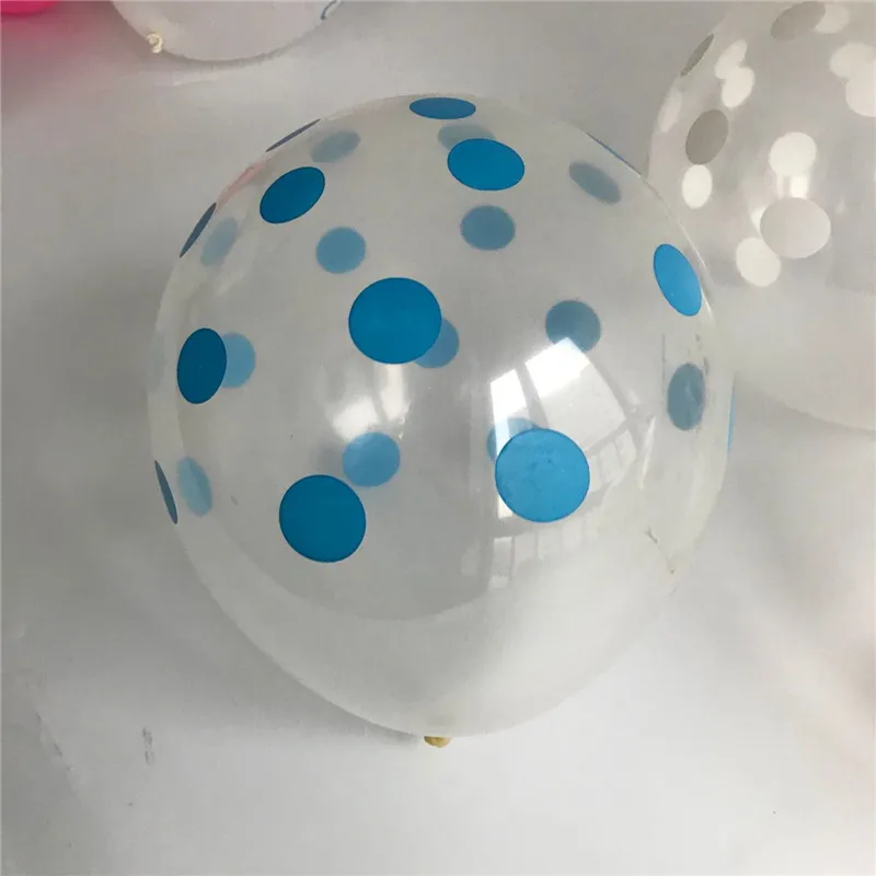 10 шт./лот/, прозрачные латексные воздушные шары с принтом в горошек, 12 дюймов