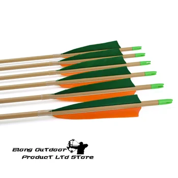 

30" Wood Camo Carbon Arrow ID 6.2mm Real Turkey Feather Spine 500 600 Screw Field Point Archery Bow Hunting Free Shipping