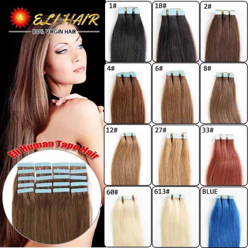 Tape in Hair Extension 16''18''20''22''24''30 50g Skin Weft Remy Human