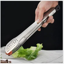 RSCHEF 1 PCS Home New Silicone Cooking Barbecue Clip Stainless Steel Handle BBQ Forks Tool Outdoor Salad Food Clip