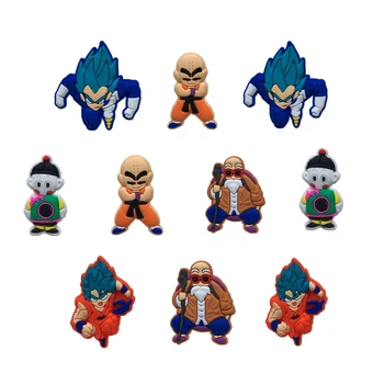 

10Pcs Dragon Ball PVC Shoe Charms Shoe Buckle Accessories For Croc Decor for Bracelets With Holes Children Party Gift