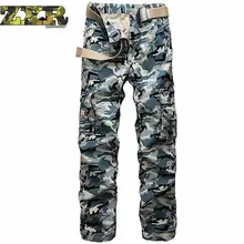 Модные Военные брюки-карго Для мужчин свободные широкие в стиле милитари брюки Oustdoor Повседневное хлопковые брюки-карго Для мужчин камуфляж нескольких карманы