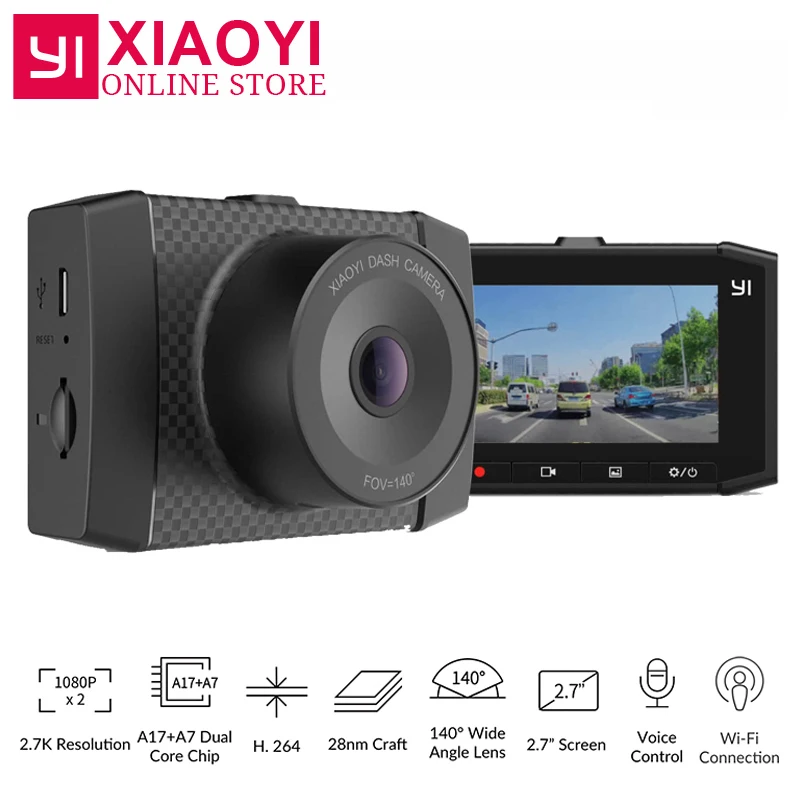 

Xiaomi YI Ultra Dash Camera 2.7K Resolution A17 A7 Dual Core Chip Voice Control Light Sensor 2.7inch Widescreen Smart Car DVR
