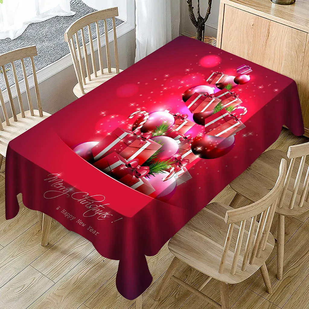 

Christmas Tablecloth Print Rectangle Table Cover Holiday shabby chic Party tovaglia Home Decor table cloth rectangular