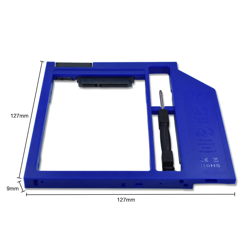 Plastic for Laptop 9mm 9.5mm 2.5''SSD 2nd HDD Caddy 9.5mm SATA 3.0 Adapter DVD Hard Disk Driver Case Enclosure Optibay