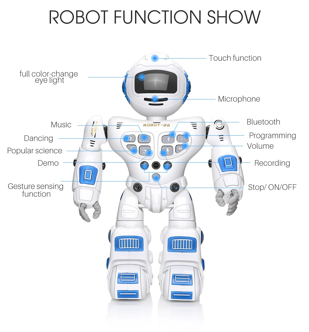 Радиоуправляемое роботизированное дистанционное управление Bluetooth игрушечные роботы интеллектуальная программа Робототехника Танцы Пение танец жесты зондирования записывающие игрушки