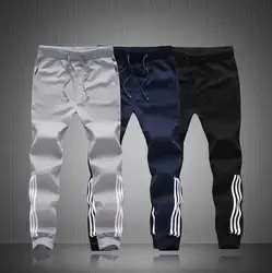 Новый бренд Для мужчин хлопок Брюки для девочек Треники печати Повседневное брюк Jogger Бодибилдинг Фитнес тренировочные штаны