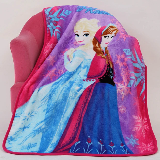 

Cute Cartoon Textile Anna Elsa Ice Princess Children Kids Soft Warm Sofa Coral Fleece Throw Blanket Rug Plush 70X100cm