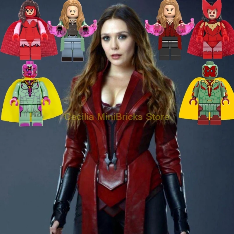 

Legoing Scarlet Witch Vision Hawkeye Quicksilver Avengers Endgame Thanos Super Heroes Building Blocks legoings Captain Marvel