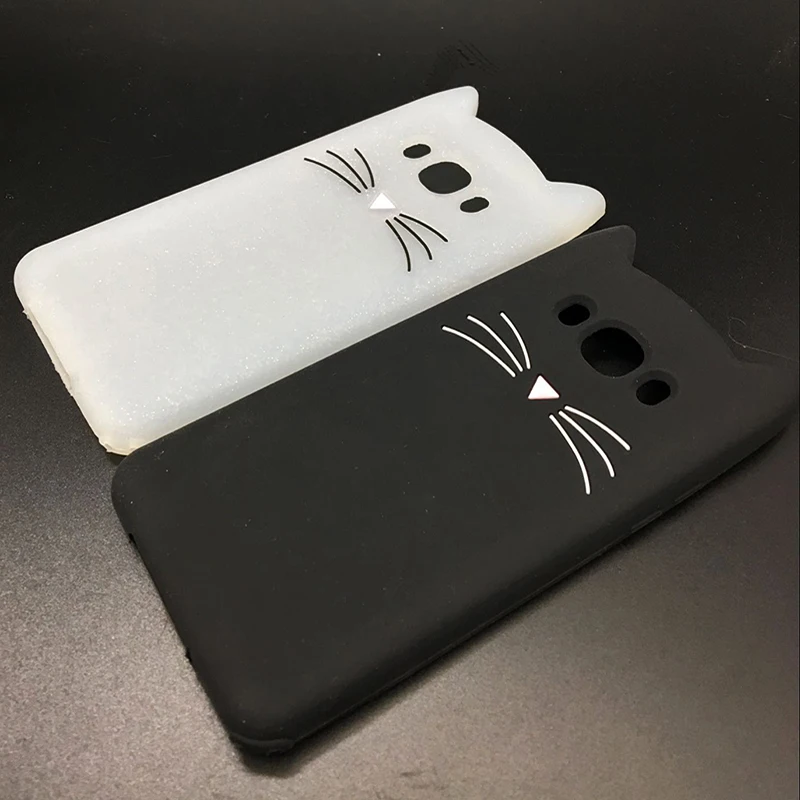 New Japan Cute 3D Glitter Beard cat soft silicon phone case For samsung galaxy j510 j3 j7 j5 2016 j710 Cartoon Coque back cover (4)