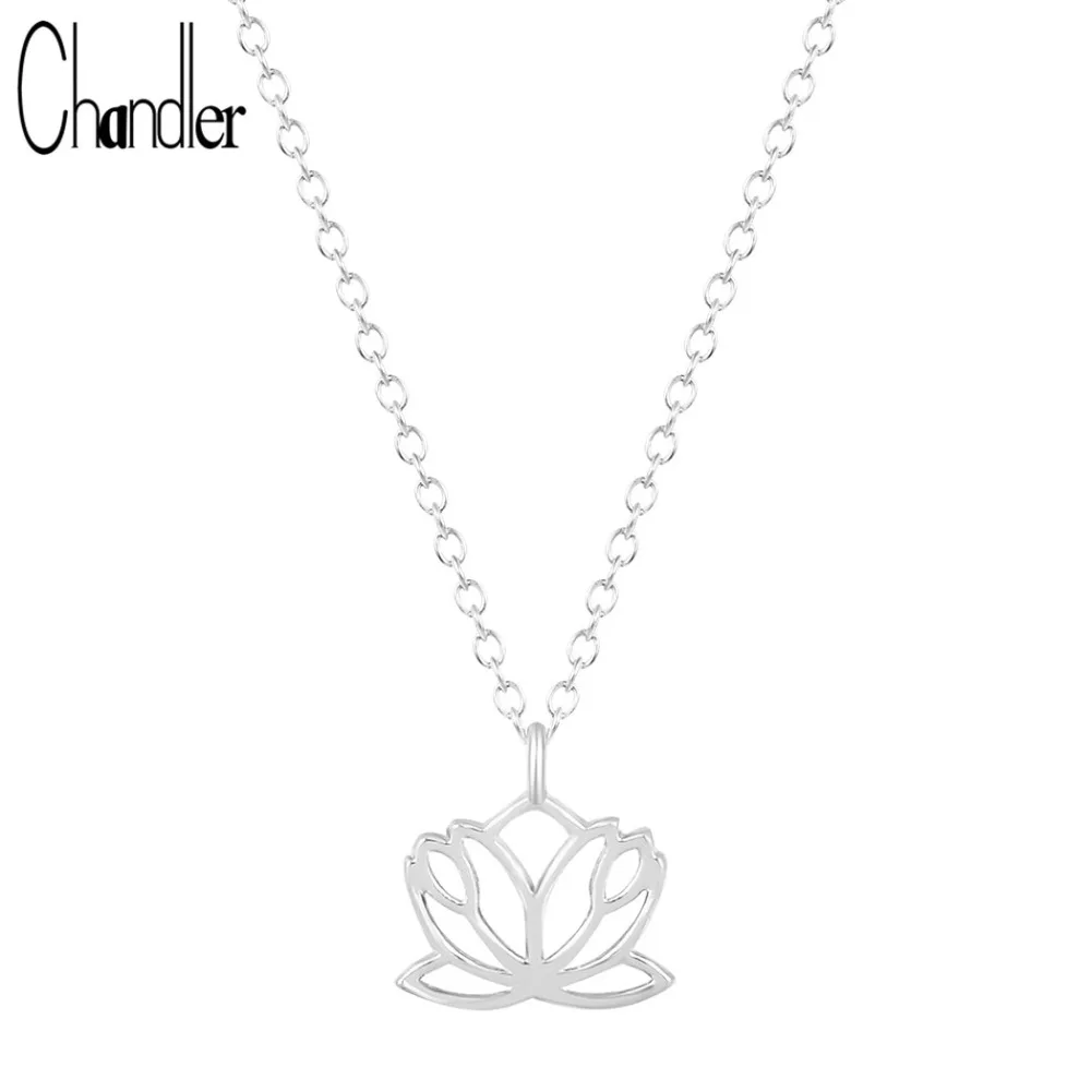 613 51 De Réductionchandler Or Argent Lotus Fleur Collier Et Pendentif Pour Femmes Cadeaux Longo Chaîne Mode Accessoire Bijouterie Gros Bijoux In